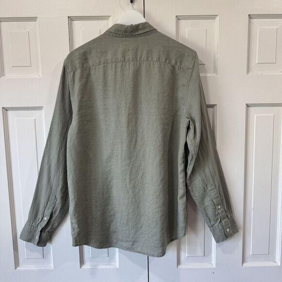 Everlane The Classic Linen Shirt Men Size M Sage Button Down Coastal Minimalist - Picture 3 of 10